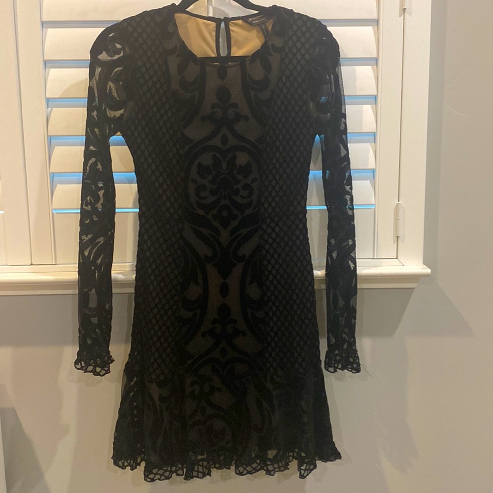 BCBG black velvet dress
